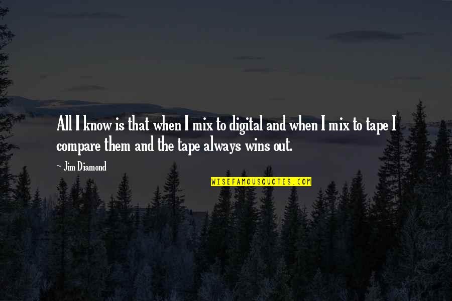 Limboro Quotes By Jim Diamond: All I know is that when I mix Limboro Quotes By Jim Diamond: All I know is that when I mix