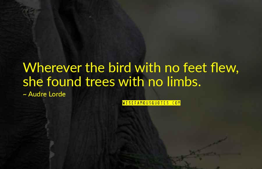 Limbs Quotes By Audre Lorde: Wherever the bird with no feet flew, she