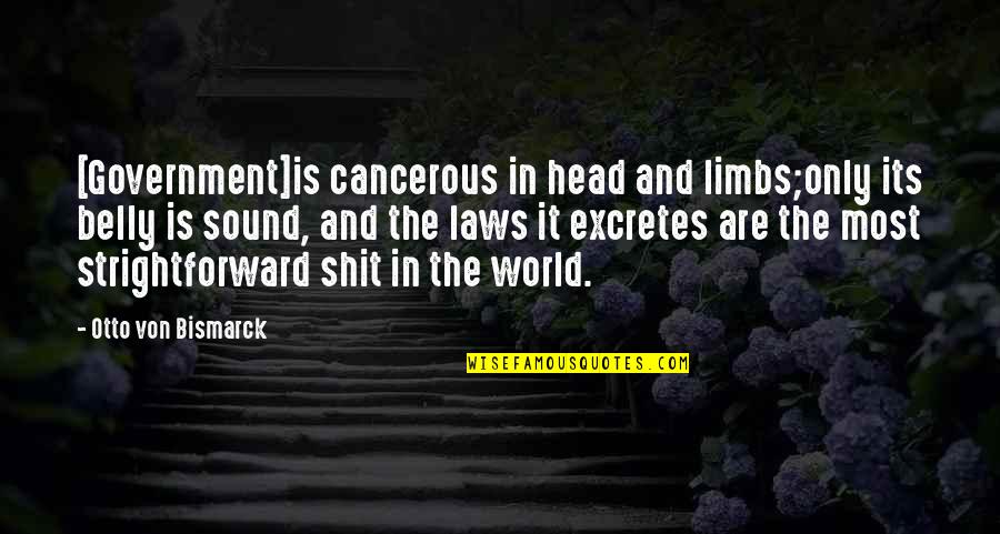 Limbs Quotes By Otto Von Bismarck: [Government]is cancerous in head and limbs;only its belly