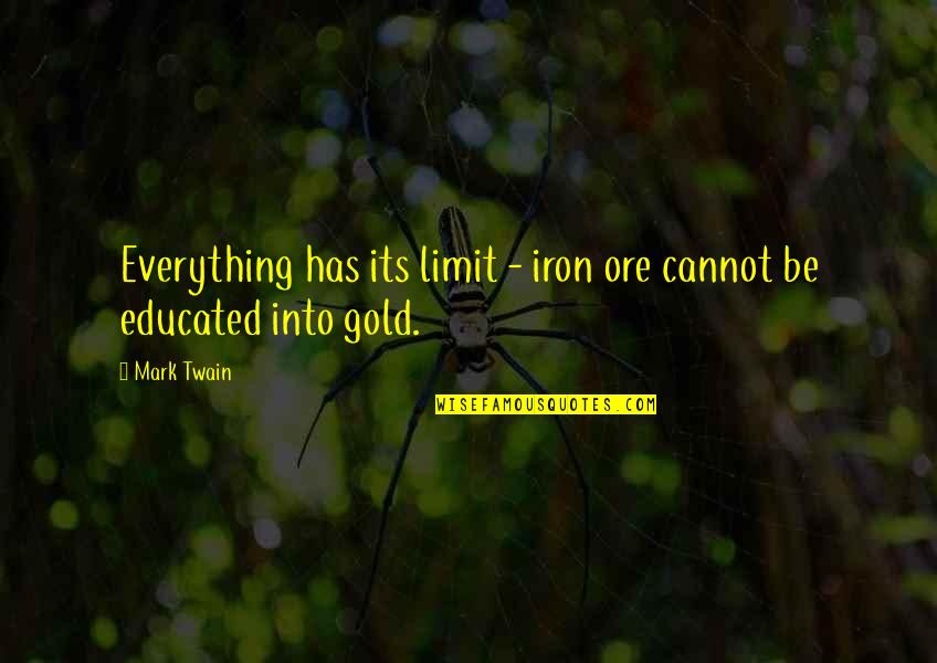 Limit For Everything Quotes By Mark Twain: Everything has its limit - iron ore cannot