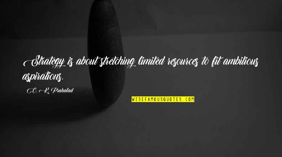 Limited Resources Quotes By C. K. Prahalad: Strategy is about stretching limited resources to fit