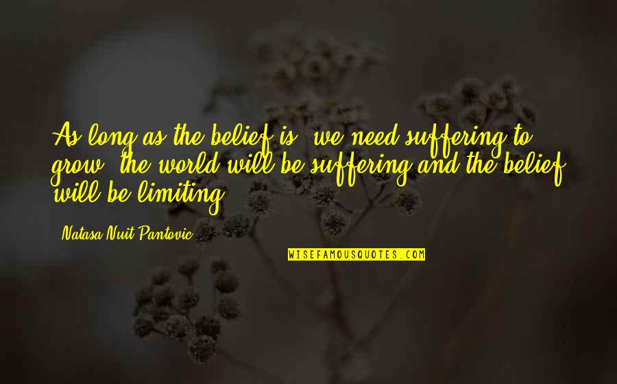 Limiting Quotes By Natasa Nuit Pantovic: As long as the belief is: we need