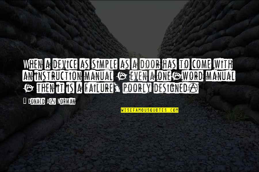 Limitless Mindset Quotes By Donald A. Norman: When a device as simple as a door