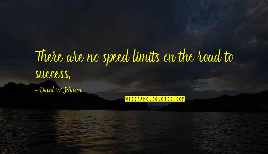 Limits And Success Quotes By David W. Johnson: There are no speed limits on the road