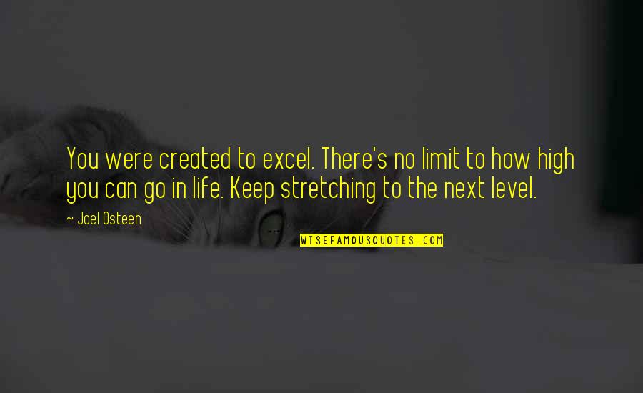 Limits In Life Quotes By Joel Osteen: You were created to excel. There's no limit