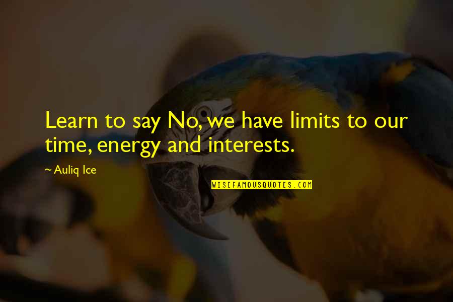 Limits Quotes Quotes By Auliq Ice: Learn to say No, we have limits to