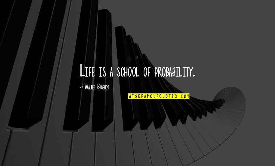 Limity Adam Quotes By Walter Bagehot: Life is a school of probability.
