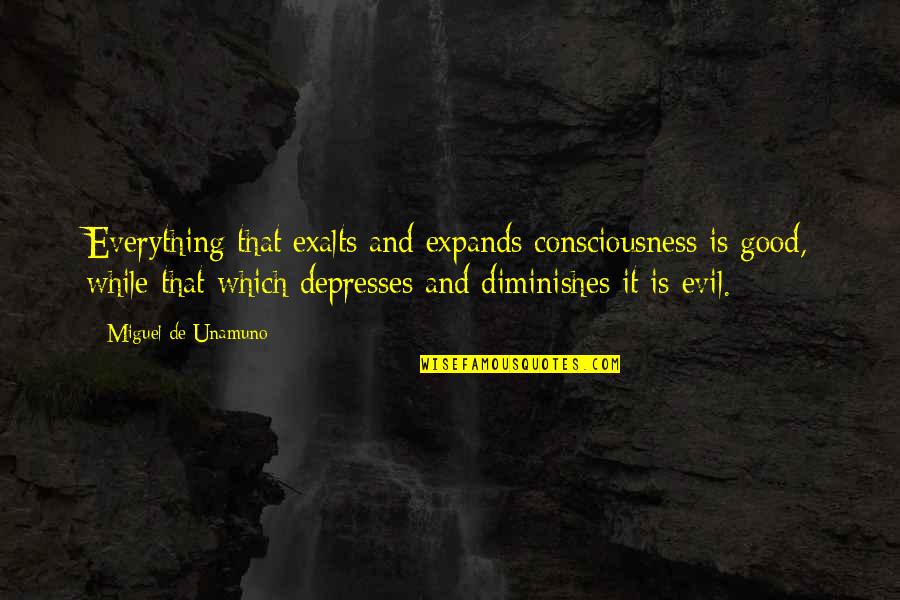Limity Vzorce Quotes By Miguel De Unamuno: Everything that exalts and expands consciousness is good,
