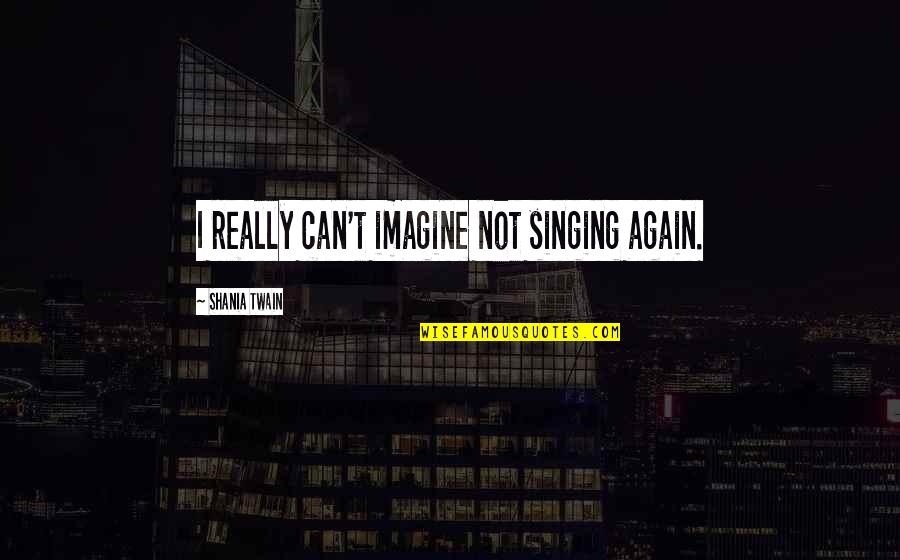 Limners Tools Quotes By Shania Twain: I really can't imagine not singing again. Limners Tools Quotes By Shania Twain: I really can't imagine not singing again.