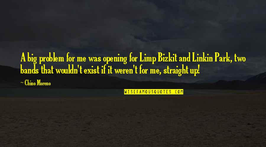 Limp Bizkit Best Quotes By Chino Moreno: A big problem for me was opening for