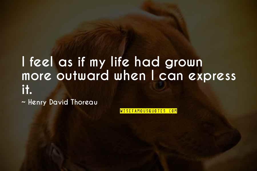 Limy Quotes By Henry David Thoreau: I feel as if my life had grown