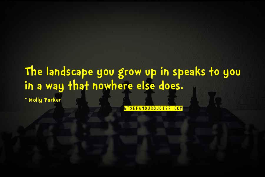 Linardakis Quotes By Molly Parker: The landscape you grow up in speaks to