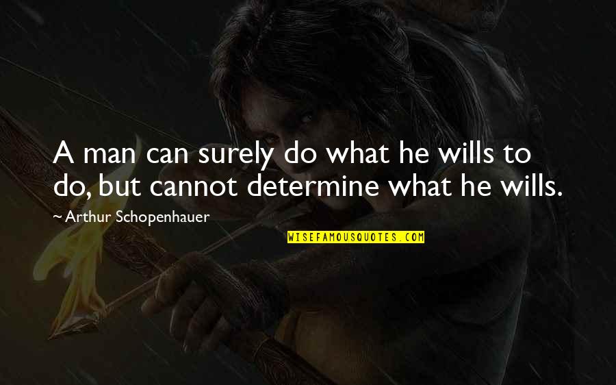 Linardos Villa Quotes By Arthur Schopenhauer: A man can surely do what he wills Linardos Villa Quotes By Arthur Schopenhauer: A man can surely do what he wills