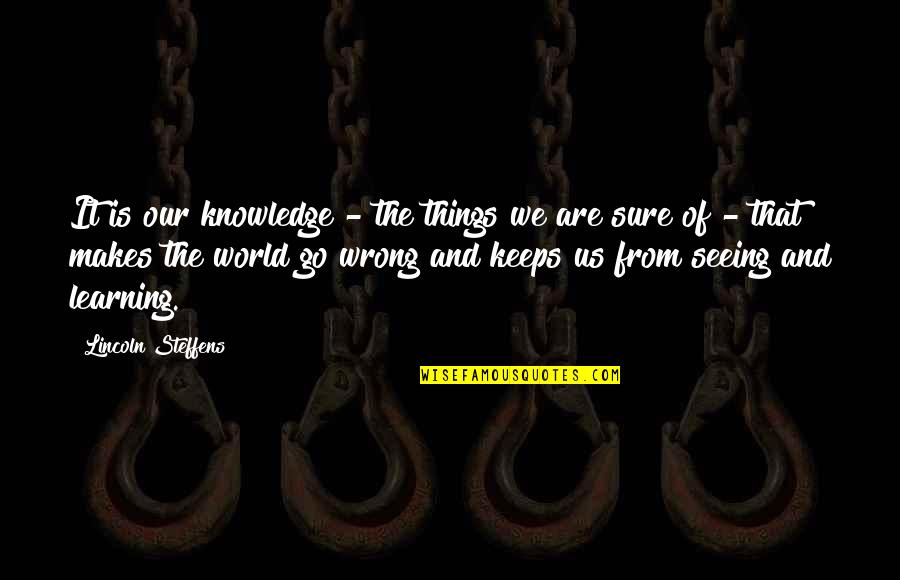 Lincoln Steffens Quotes By Lincoln Steffens: It is our knowledge - the things we