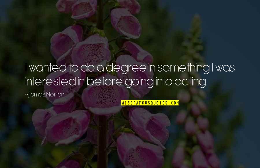 Linda Rae Jurgens Quotes By James Norton: I wanted to do a degree in something