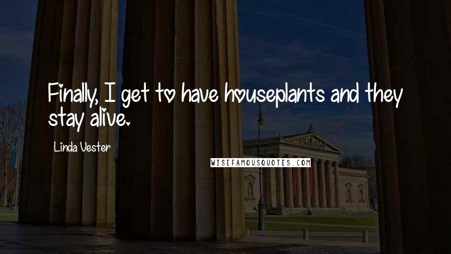 Linda Vester quotes: Finally, I get to have houseplants and they stay alive.