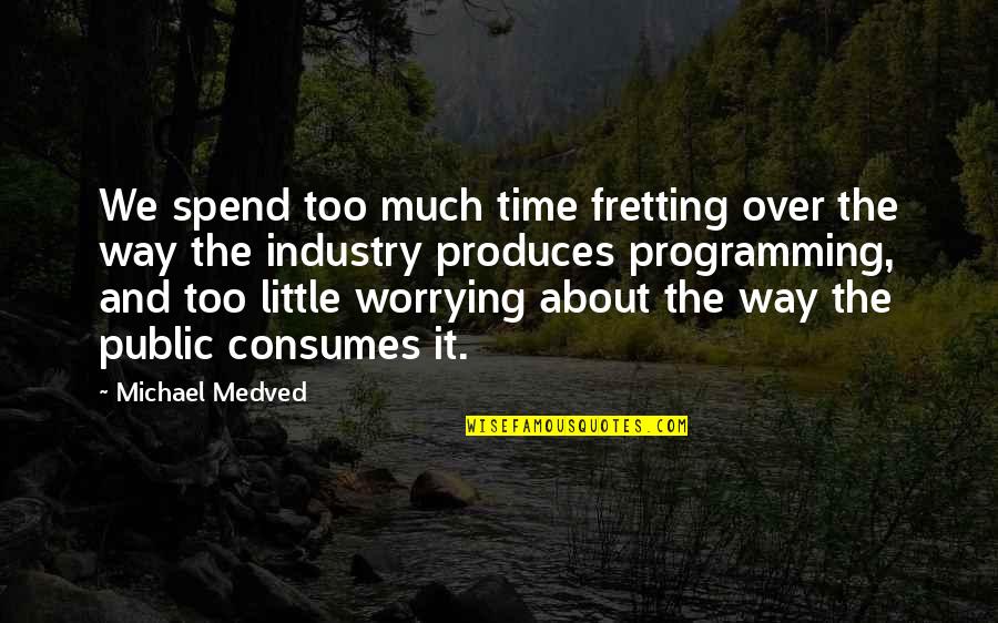 Lindemulder Videos Quotes By Michael Medved: We spend too much time fretting over the