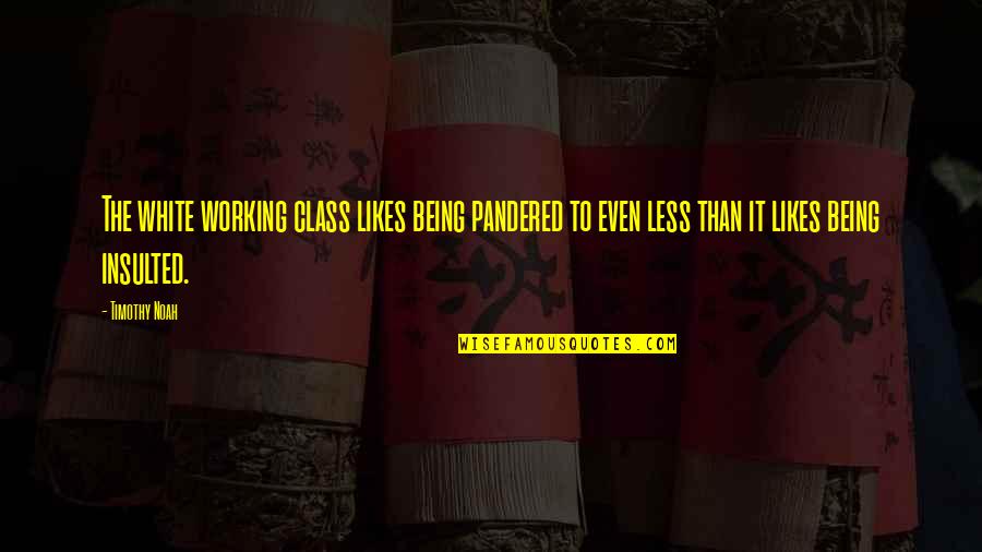 Lindenmayer Photography Quotes By Timothy Noah: The white working class likes being pandered to