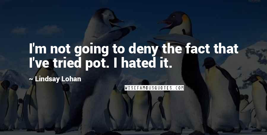 Lindsay Lohan quotes: I'm not going to deny the fact that I've tried pot. I hated it.