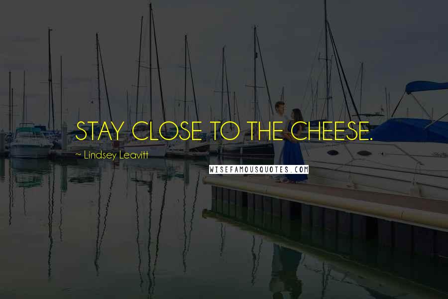 Lindsey Leavitt quotes: STAY CLOSE TO THE CHEESE.