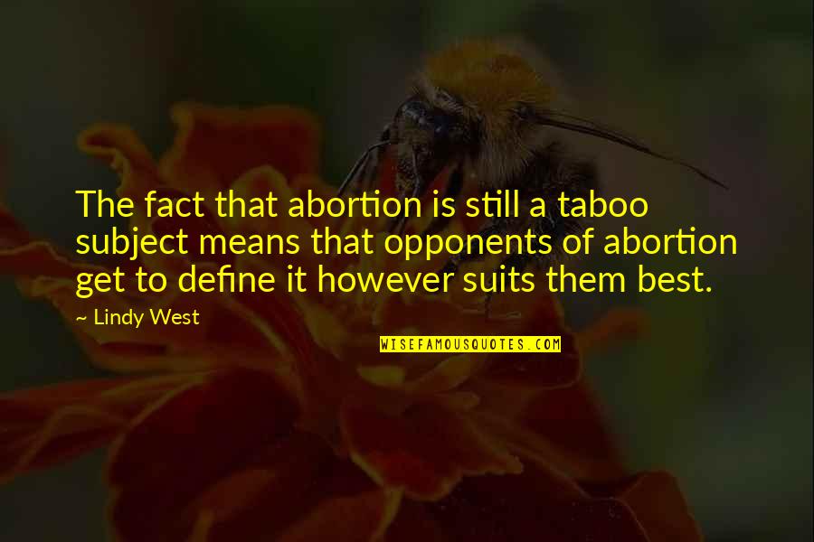 Lindy West Quotes By Lindy West: The fact that abortion is still a taboo