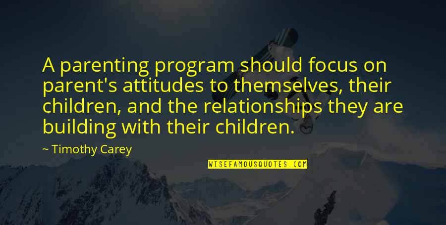 Lindynette Quotes By Timothy Carey: A parenting program should focus on parent's attitudes Lindynette Quotes By Timothy Carey: A parenting program should focus on parent's attitudes