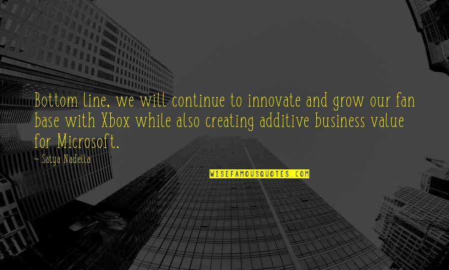 Line For Business Quotes By Satya Nadella: Bottom line, we will continue to innovate and