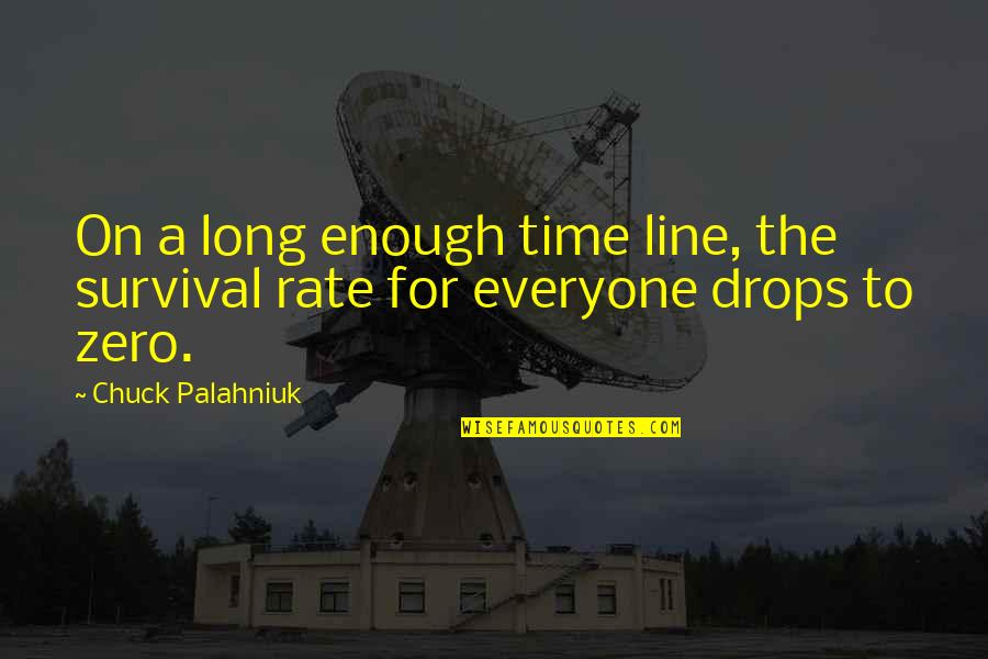 Line For Quotes By Chuck Palahniuk: On a long enough time line, the survival