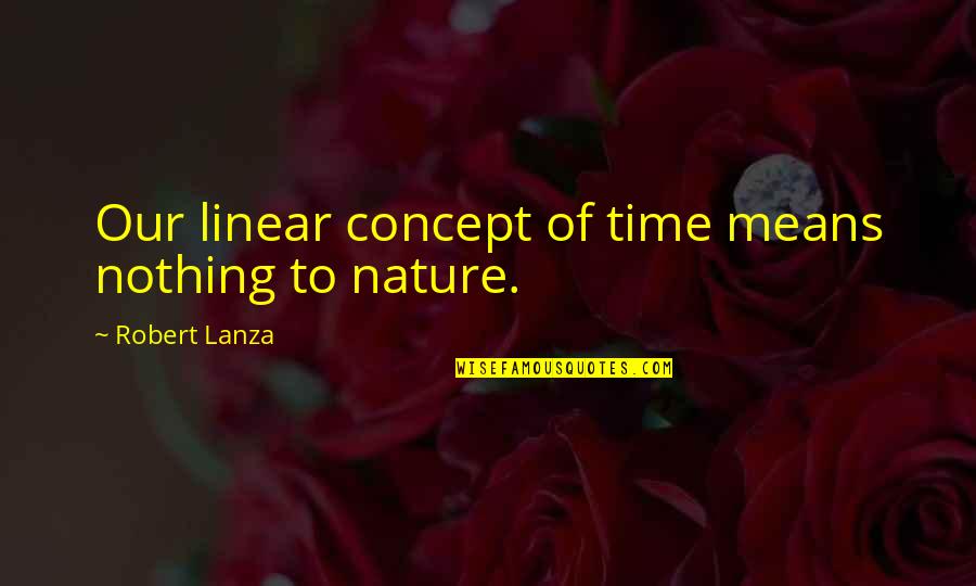 Linear Time Quotes By Robert Lanza: Our linear concept of time means nothing to