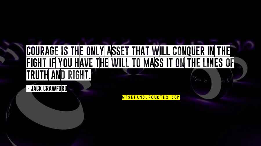 Lines And Quotes By Jack Crawford: Courage is the only asset That will conquer Lines And Quotes By Jack Crawford: Courage is the only asset That will conquer