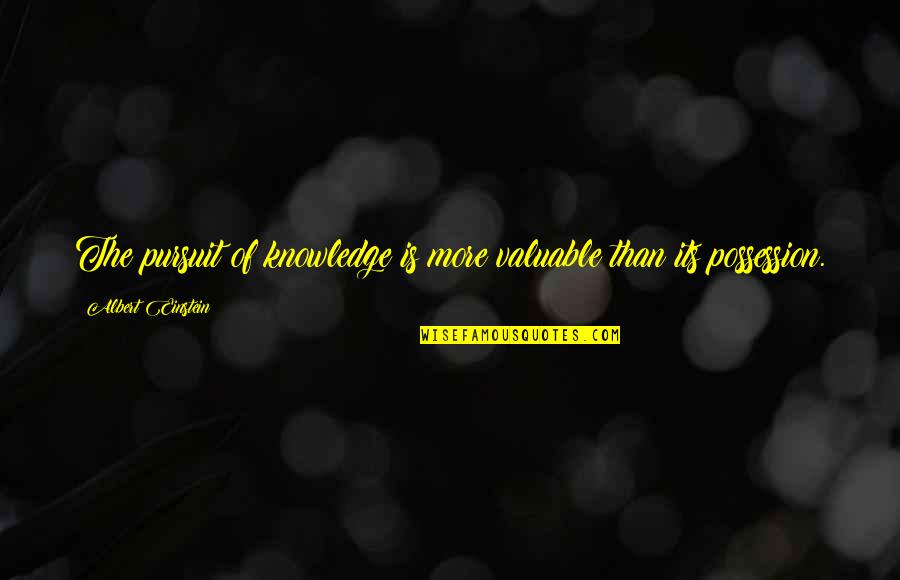 Liney Fabric Quotes By Albert Einstein: The pursuit of knowledge is more valuable than