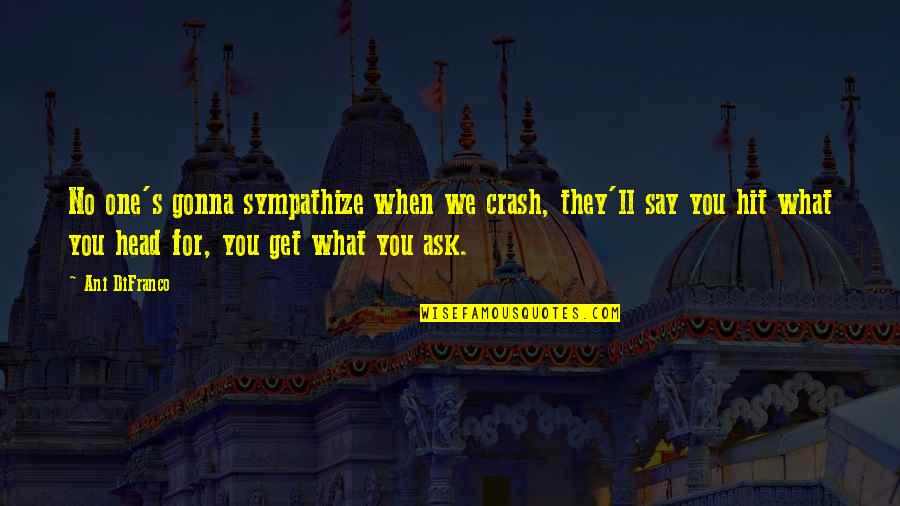 Lingering Memories Quotes By Ani DiFranco: No one's gonna sympathize when we crash, they'll