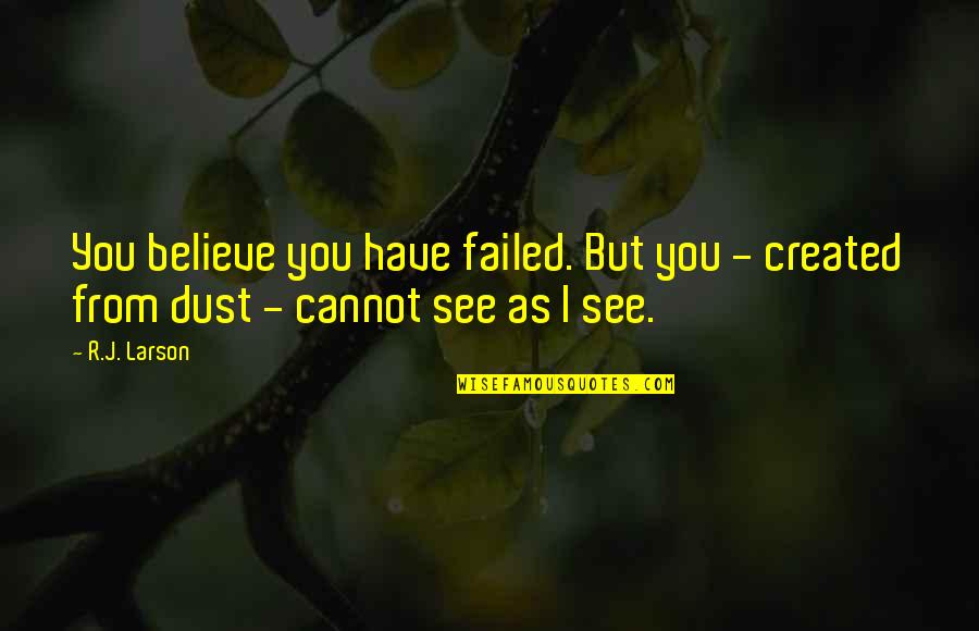 Lingkungan Quotes By R.J. Larson: You believe you have failed. But you -