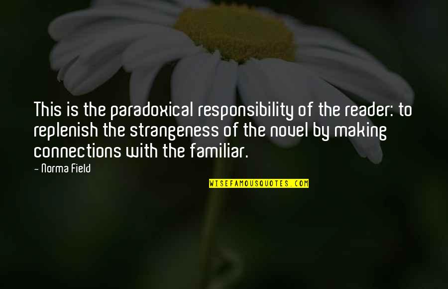 Linhartova Jinocany Quotes By Norma Field: This is the paradoxical responsibility of the reader: