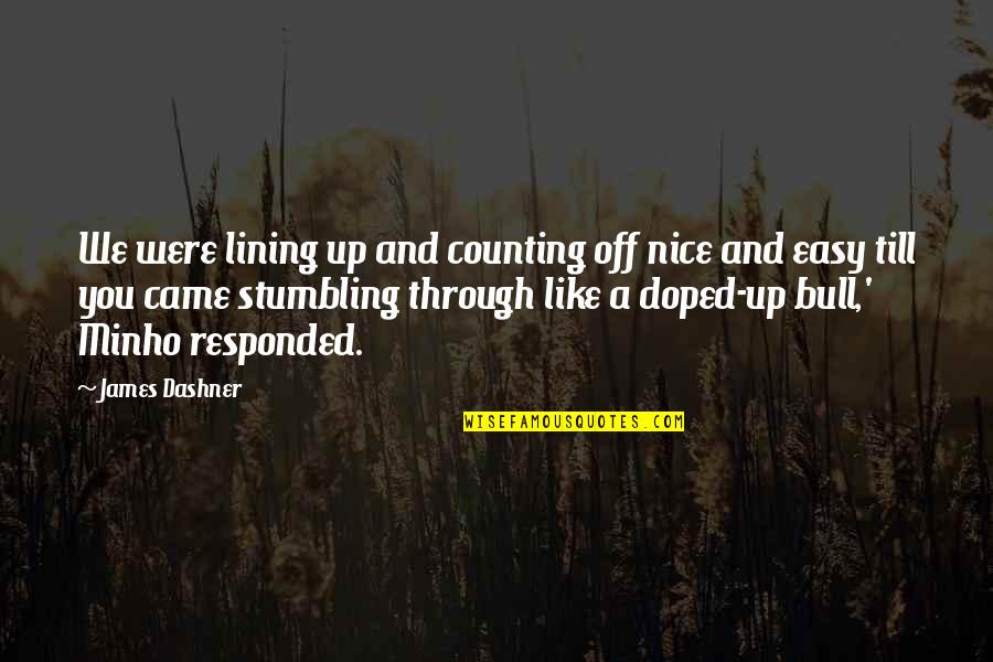 Lining Quotes By James Dashner: We were lining up and counting off nice