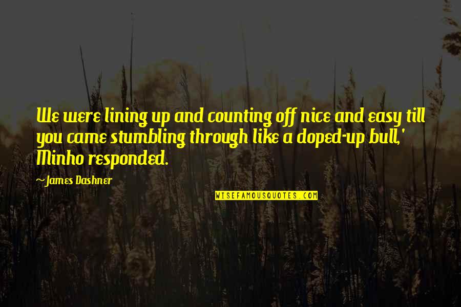 Lining Up Quotes By James Dashner: We were lining up and counting off nice