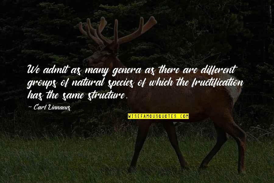 Linnaeus's Quotes By Carl Linnaeus: We admit as many genera as there are