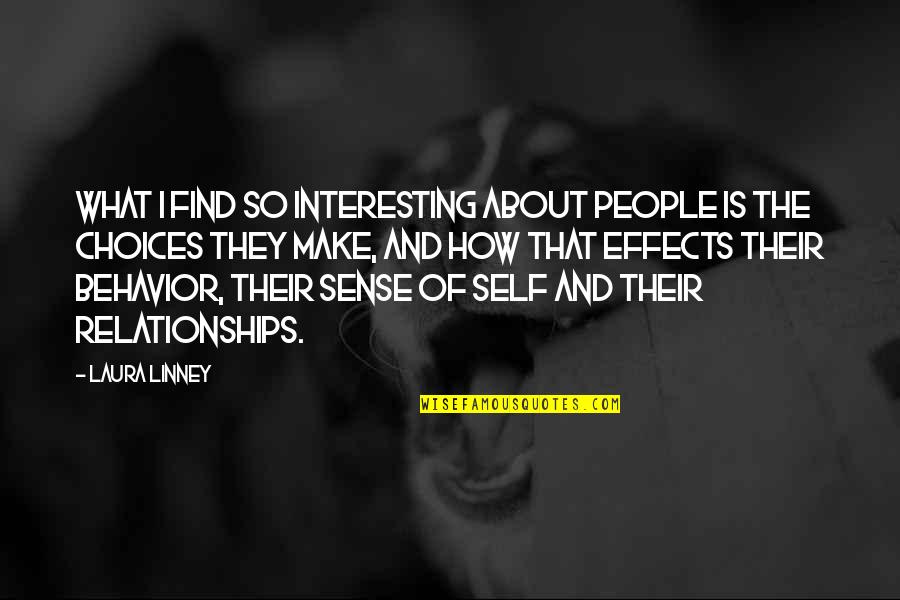 Linney Quotes By Laura Linney: What I find so interesting about people is