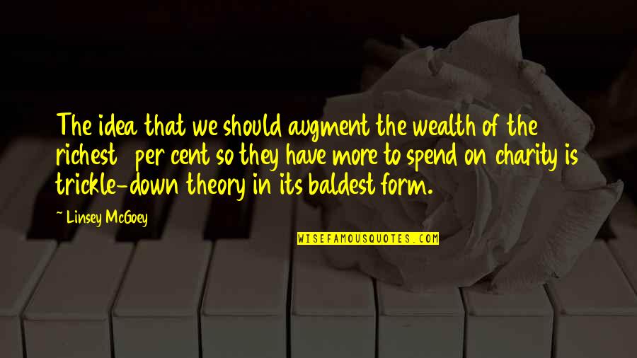 Linsey Quotes By Linsey McGoey: The idea that we should augment the wealth