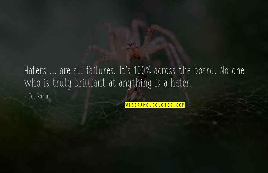 Lintuition De Caro Quotes By Joe Rogan: Haters ... are all failures. It's 100% across