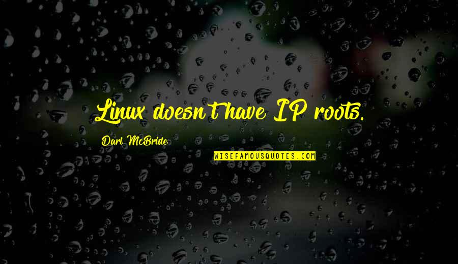 Linux Quotes By Darl McBride: Linux doesn't have IP roots.