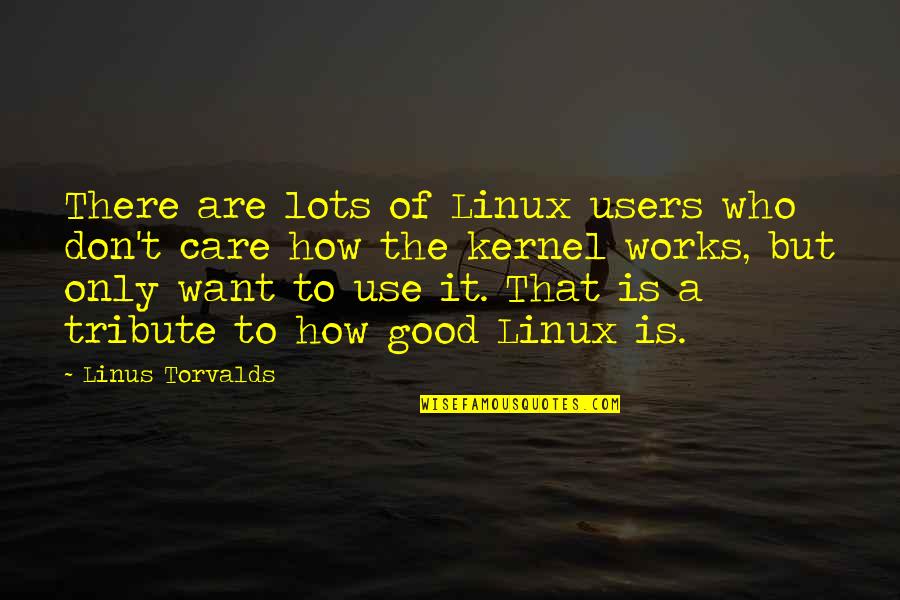 Linux Quotes By Linus Torvalds: There are lots of Linux users who don't