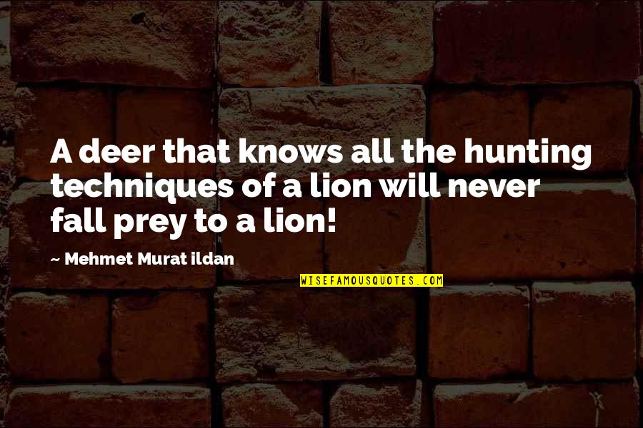 Lion And Deer Quotes By Mehmet Murat Ildan: A deer that knows all the hunting techniques