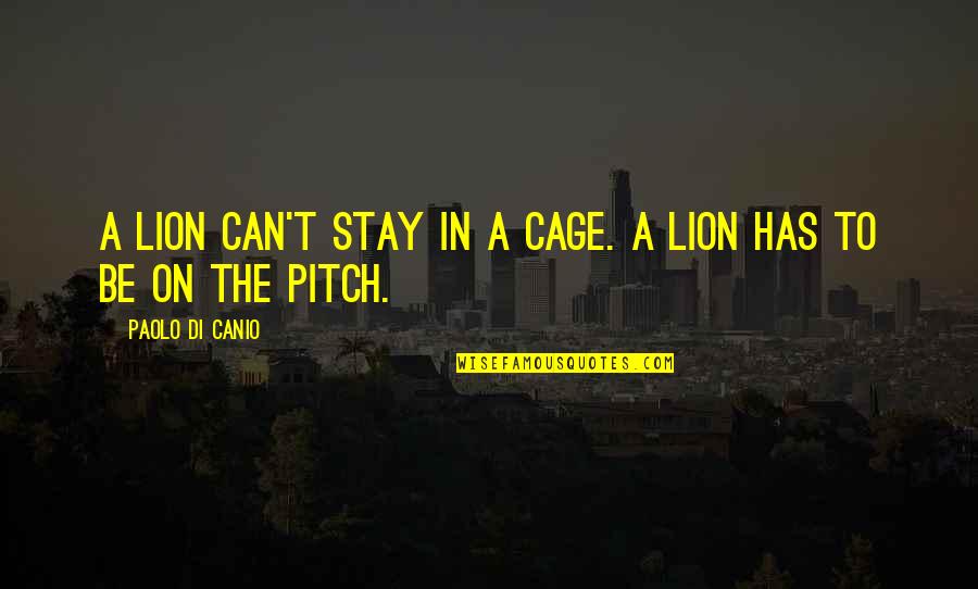 Lion In Quotes By Paolo Di Canio: A lion can't stay in a cage. A Lion In Quotes By Paolo Di Canio: A lion can't stay in a cage. A