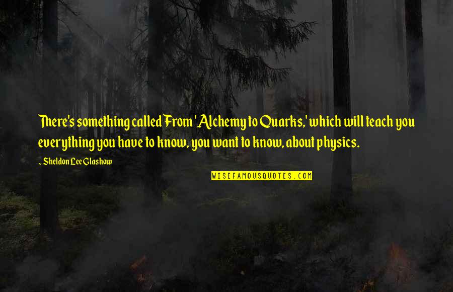 Lion's Blaze Quotes By Sheldon Lee Glashow: There's something called From 'Alchemy to Quarks,' which