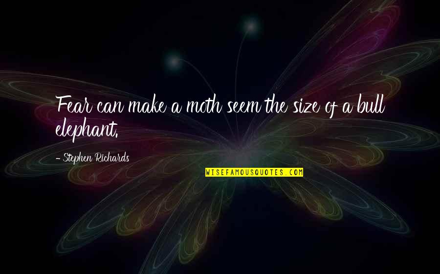 Lioudmila Pavlitchenko Quotes By Stephen Richards: Fear can make a moth seem the size Lioudmila Pavlitchenko Quotes By Stephen Richards: Fear can make a moth seem the size