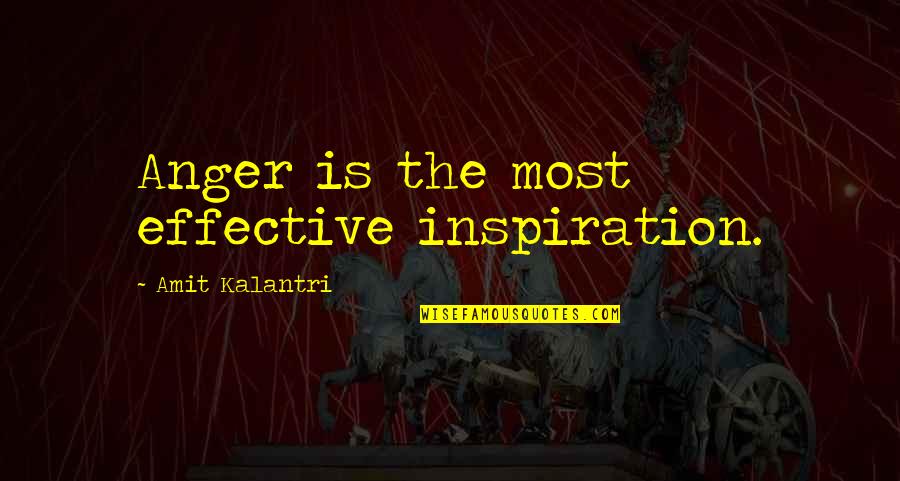 Lip Smacking Quotes By Amit Kalantri: Anger is the most effective inspiration.