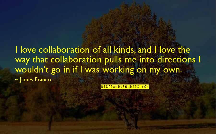 Lipiec Niedziela Quotes By James Franco: I love collaboration of all kinds, and I Lipiec Niedziela Quotes By James Franco: I love collaboration of all kinds, and I