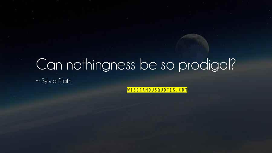 Lipovetsky Libros Quotes By Sylvia Plath: Can nothingness be so prodigal?