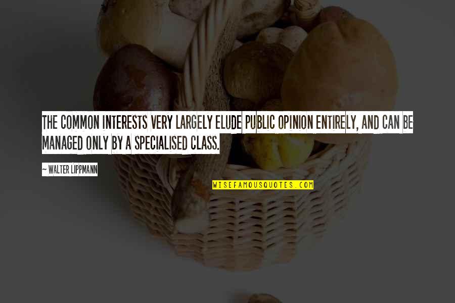 Lippmann Quotes By Walter Lippmann: The common interests very largely elude public opinion Lippmann Quotes By Walter Lippmann: The common interests very largely elude public opinion